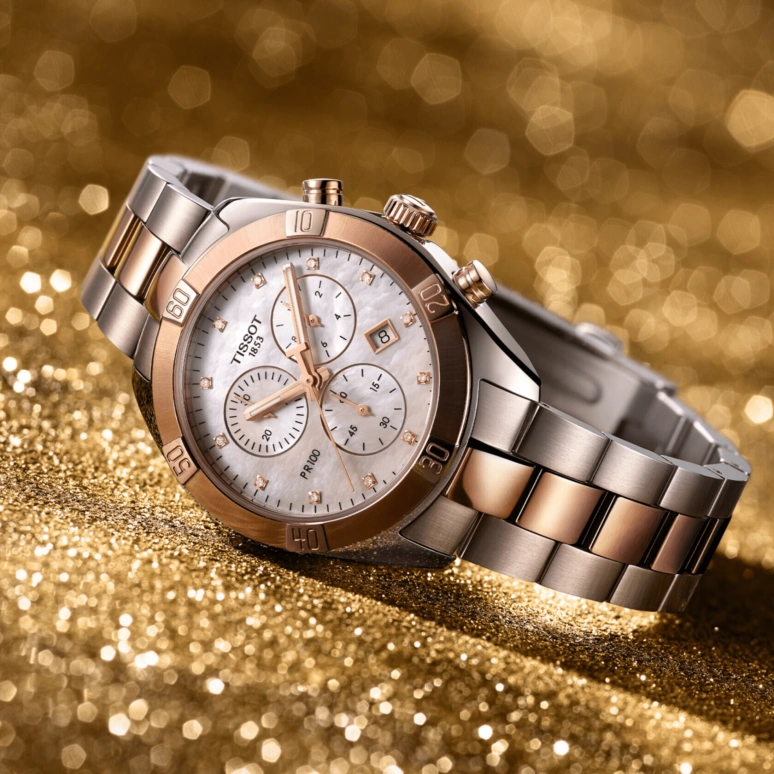 Tissot,PR 100 38mm,38mm,Stainless Steel,White,Quartz,Chronograph,Day,T101,T101.917.22.116.00