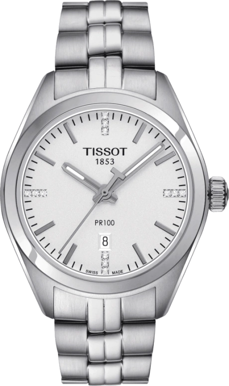 Tissot,PR 100 33mm,33mm,Stainless Steel,Silver,Quartz,Day,26280hours,T101,T101.210.11.036.00