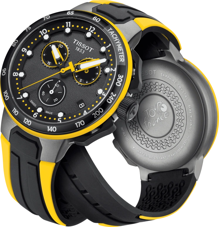 Tissot,T-Race 44.50mm,44.50mm,Stainless Steel,Black,Quartz,Chronograph,Date,Rattrapante,T111,T111.417.37.057.00