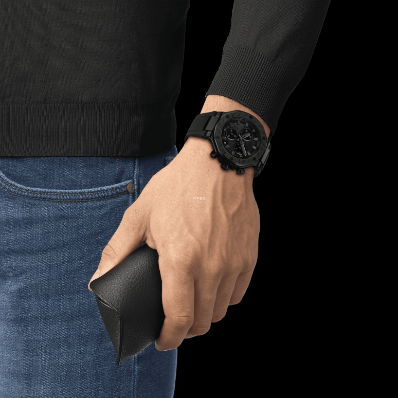 Tissot,T-Race 45mm,45mm,Stainless Steel,Black,Quartz,Chronograph,Day,T141,T141.417.37.061.00