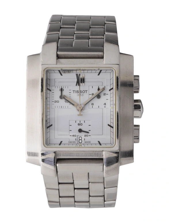 Tissot,T-Trend 30.30x33mm,30.30x33mm,Stainless Steel,Silver White,Quartz,Chronograph,Day,T60,T60.1.587.33