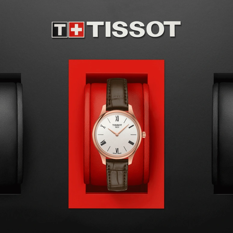 Tissot,Tradition 31mm,31mm,Rose Gold,Stainless Steel,Silver,Quartz,26280hours,Sapphire,T063,T063.209.36.038.00