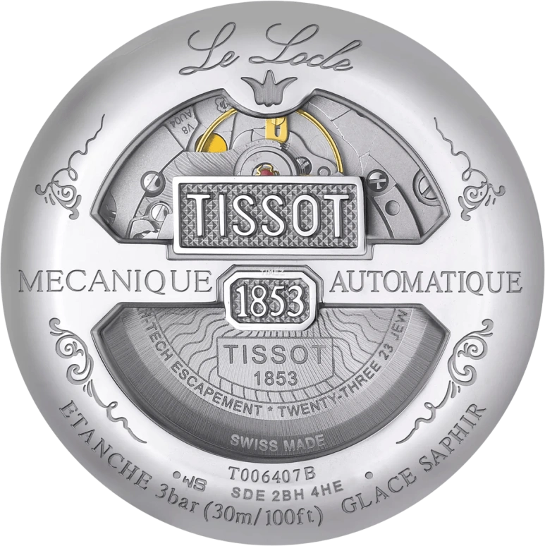 Tissot,Le Locle 39.30mm,39.30mm,Stainless Steel,Silver,Automatic,Day,In-house Caliber,T006,T006.407.11.033.01