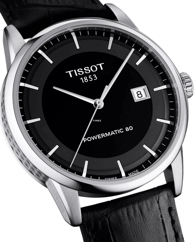 Tissot,Luxury 41mm,41mm,Stainless Steel,Black,Automatic,Day,80hours,T086,T086.407.16.051.00