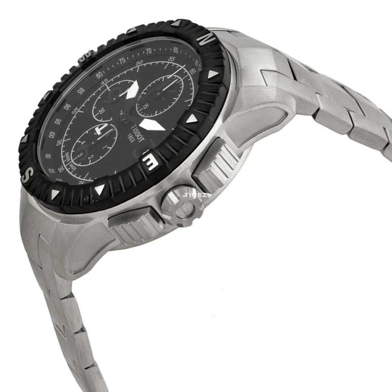 Tissot,T-Sport 44mm,44mm,Stainless Steel,Black,Automatic,Chronograph,Day,T062,T062.427.11.057.00