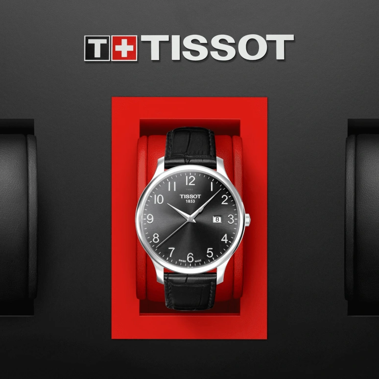 Tissot,Tradition 42mm,42mm,Stainless Steel,Black,Quartz,Chronograph,Date,T063,T063.610.16.052.00
