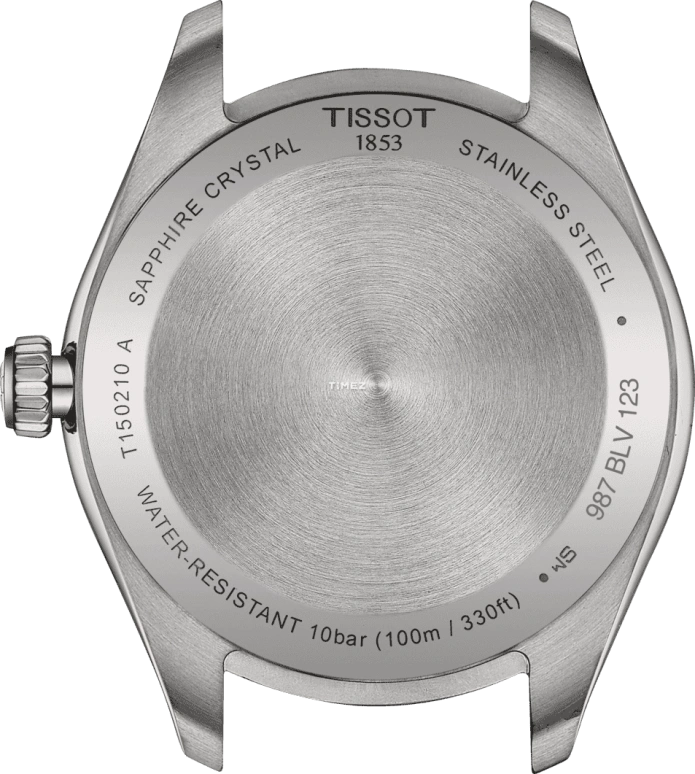Tissot,PR 100 34mm,34mm,Stainless Steel,Silver White,Quartz,Day,Sapphire,Glass,T150,T150.210.11.116.00