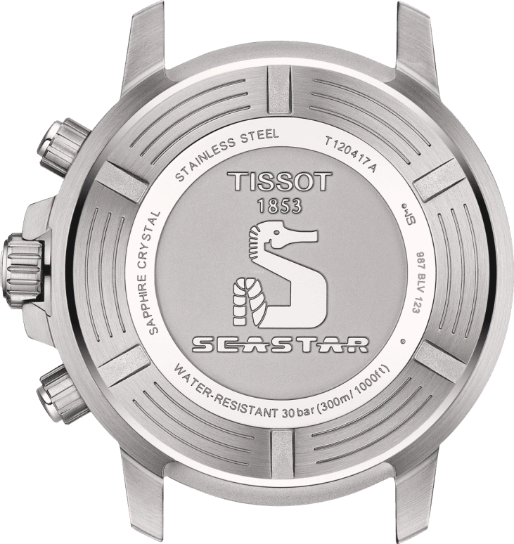 Tissot,Seastar 45.50mm,45.50mm,Stainless Steel,Red,Quartz,Chronograph,Date,Rattrapante,T120,T120.417.17.421.00