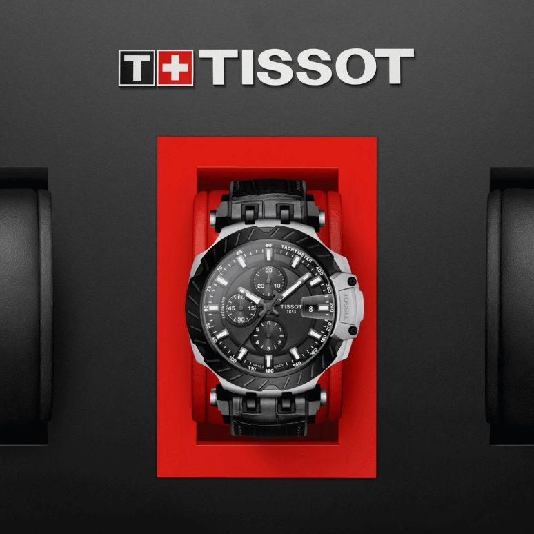 Tissot,T-Race 48.80mm,48.80mm,Stainless Steel,Black,Automatic,Chronograph,Date,Anti-magnetic,T115,T115.427.27.061.00