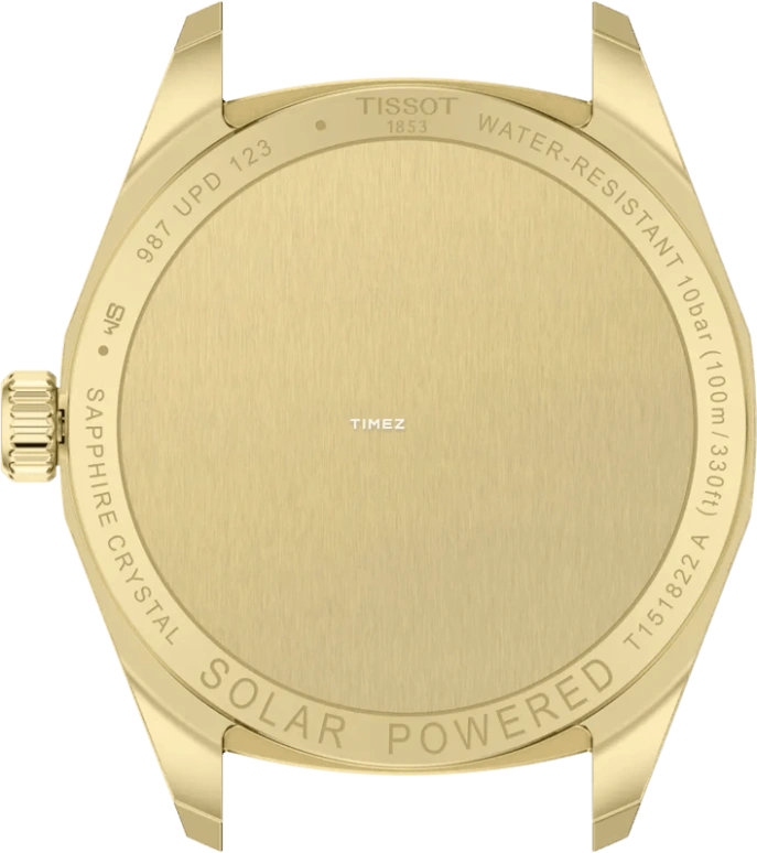 Tissot,PR 100 34mm,34mm,Stainless Steel,Gold,Quartz,Day,Solar Charging,T151,T151.822.33.021.00