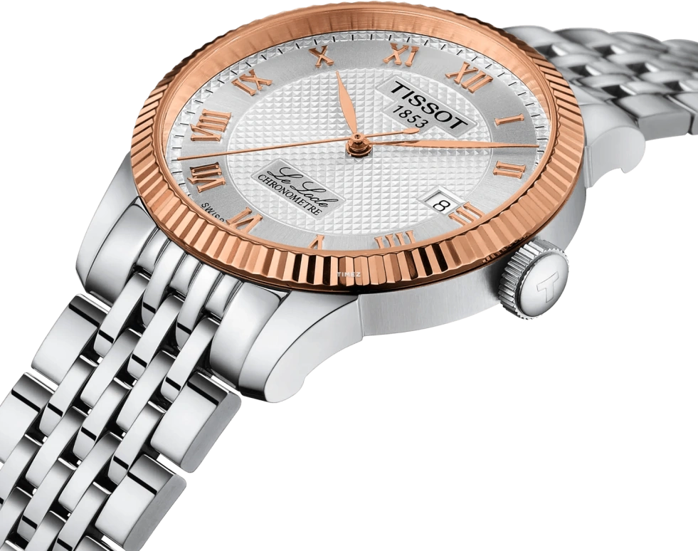 Tissot,Le Locle 39.30mm,39.30mm,Stainless Steel,Rose Gold,Silver,Automatic,Day,80hours,T932,T932.408.41.033.00