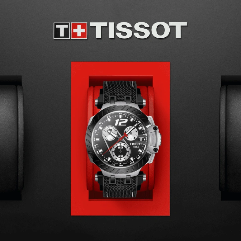 Tissot,T-Race 43mm,43mm,Stainless Steel,Black,Quartz,Chronograph,Day,T115,T115.417.27.057.00