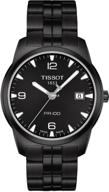 Tissot,PR 100 38mm,38mm,Stainless Steel,Black,Quartz,Day,26280hours,T049,T049.410.33.057.00