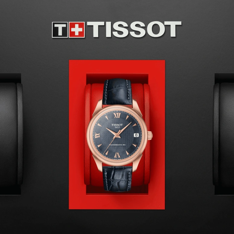 Tissot,T-Gold 33mm,33mm,Rose Gold,Black,Automatic,80hours,Sapphire,Crystal Glass,T920,T920.207.76.128.00