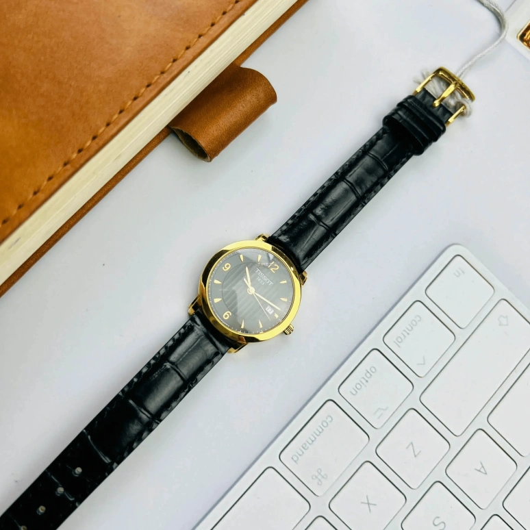 Tissot,T-Gold 28mm,28mm,Yellow Gold,Black,Quartz,Day,In-house Caliber,T71,T71.3.134.54