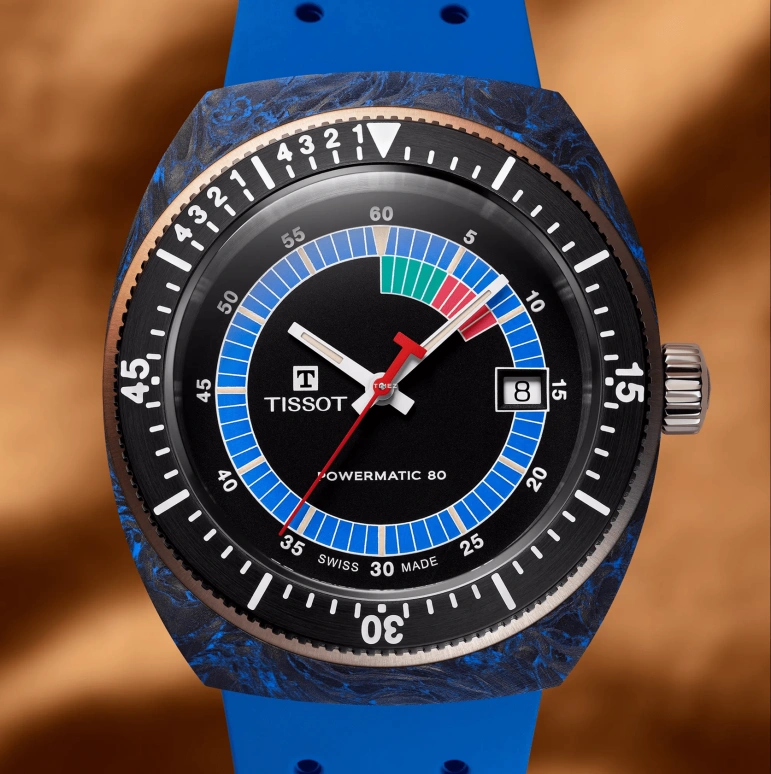Tissot,Sideral S 41mm,41mm,Stainless Steel,Forged Carbon,Black,Automatic,Day,In-house Caliber,T145,T145.407.97.057.01