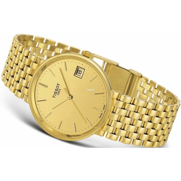 Tissot,T-Gold 33.50mm,33.50mm,Yellow Gold,Champagne,Quartz,Day,Sapphire,Crystal Glass,T73,T73.3.403.21