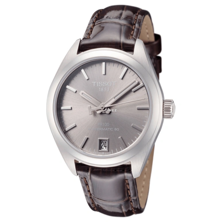 Tissot,T-Classic 33mm,33mm,Stainless Steel,Brown,Automatic,80hours,Sapphire,Crystal Glass,T101,T101.207.16.071.00