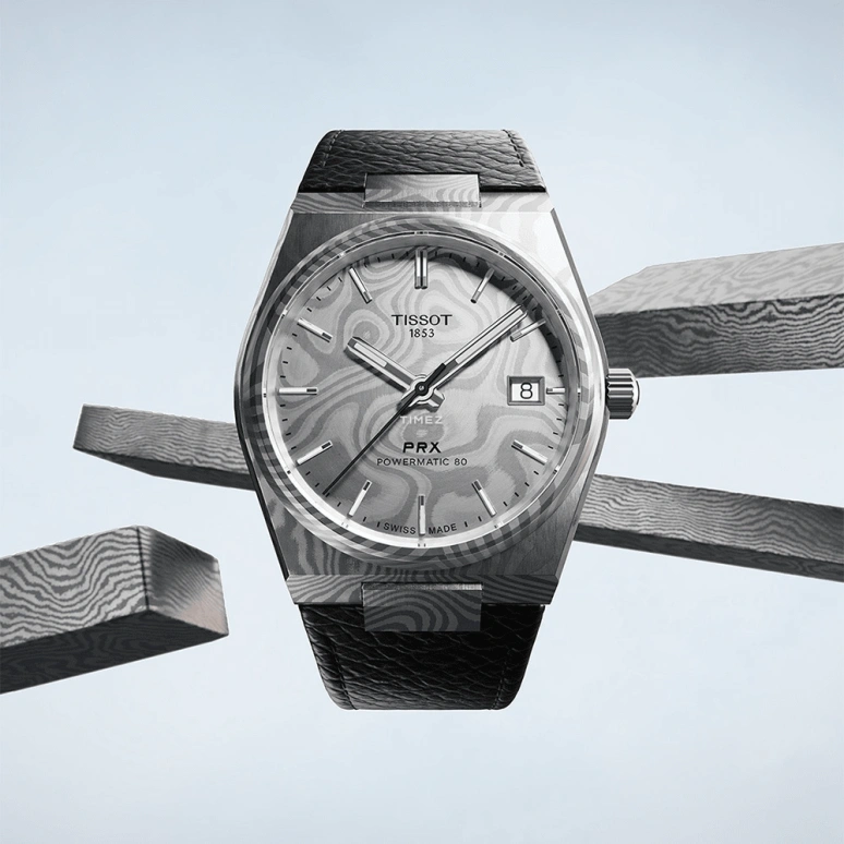 Tissot,PRX 37.50x38mm,37.50x38mm,Damascus steel,Grey,Automatic,Day,Sapphire,Crystal Glass,T137,T137.807.96.081.00