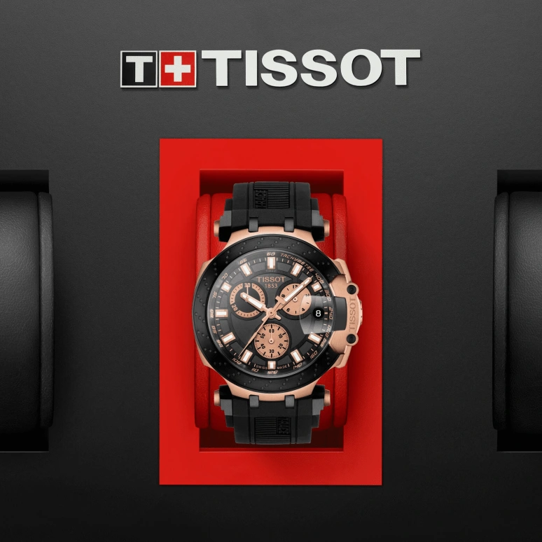 Tissot,T-Race 43mm,43mm,Stainless Steel,Black,Quartz,Chronograph,Date,Rattrapante,T115,T115.417.37.051.00