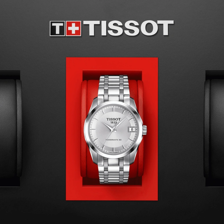 Tissot,Couturier 32mm,32mm,Stainless Steel,Silver,Automatic,Day,80hours,T035,T035.207.11.031.00