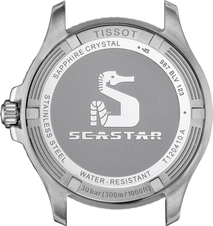 Tissot,Seastar 40mm,40mm,Stainless Steel,Black,Quartz,Day,Sapphire,Hardlex,T120,T120.410.22.051.00