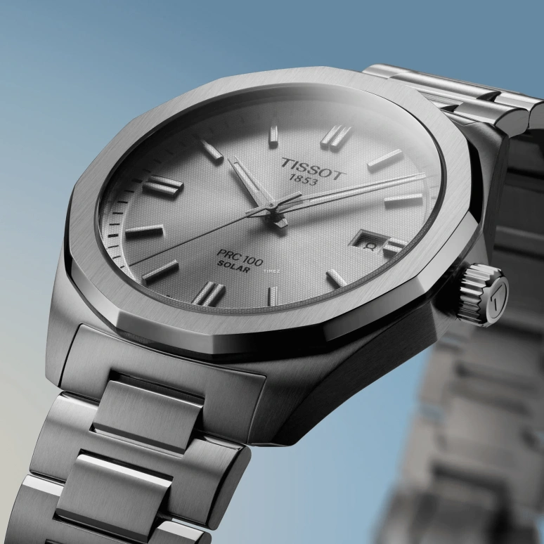 Tissot,PRC 100 39mm,39mm,Stainless Steel,Silver,Quartz,Day,Solar Charging,T151,T151.422.11.031.00