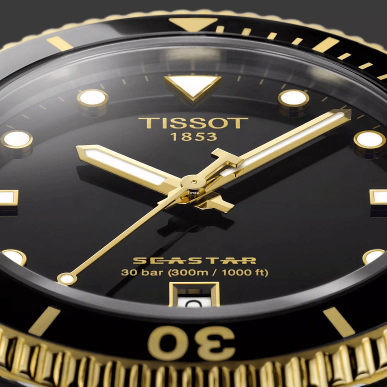 Tissot,Seastar 40mm,40mm,Stainless Steel,Black,Quartz,Day,26280hours,T120,T120.410.27.051.00