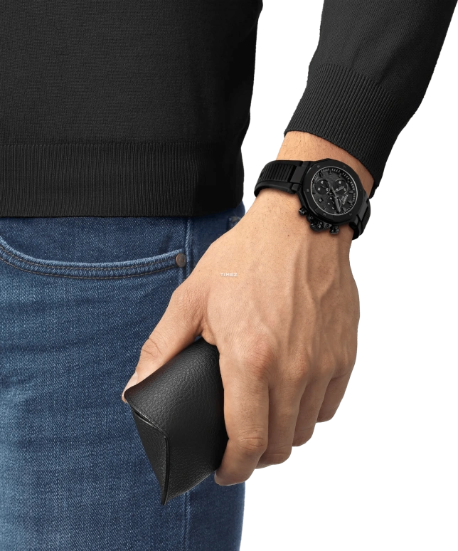 Tissot,T-Race 38mm,38mm,Stainless Steel,Black,Quartz,Chronograph,Day,T141,T141.817.37.051.00