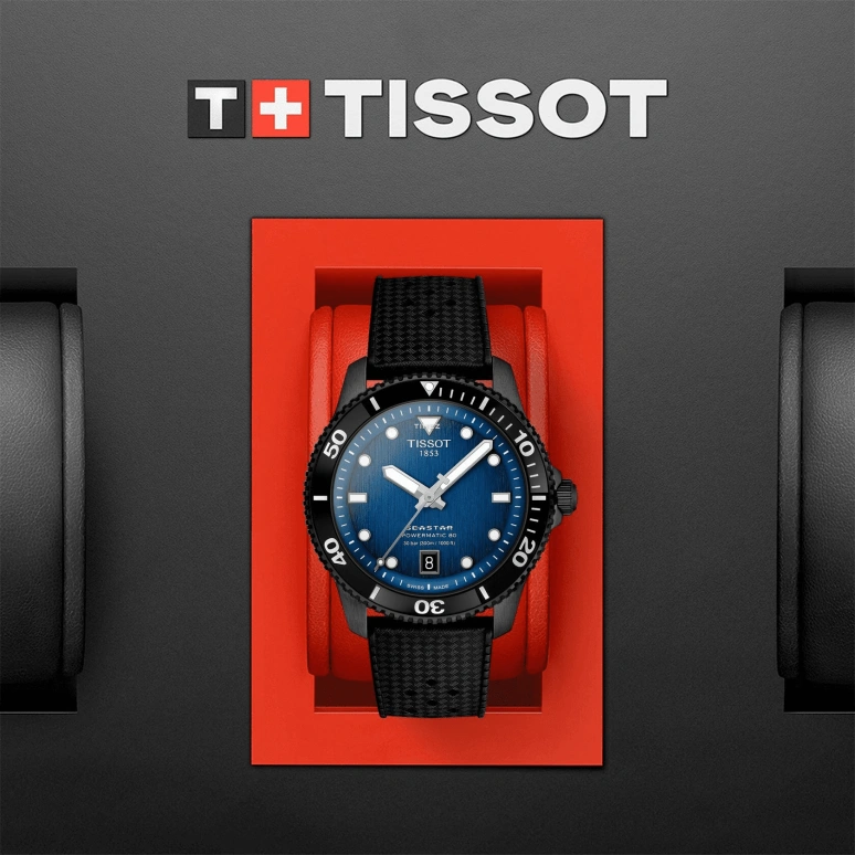 Tissot,Seastar 40mm,40mm,Stainless Steel,Blue,Automatic,Day,In-house Caliber,T120,T120.807.37.041.00