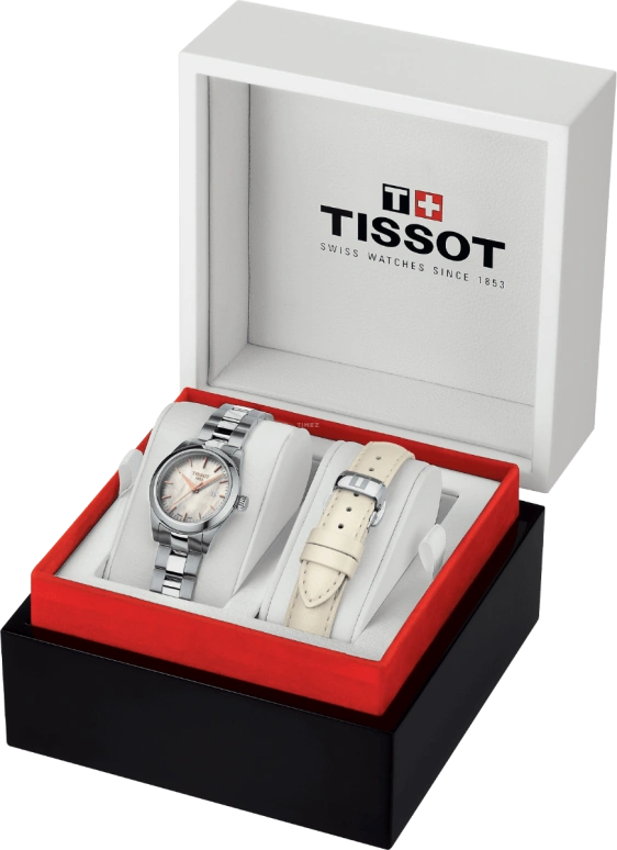Tissot,T-Lady 29.30mm,29.30mm,Stainless Steel,White,Quartz,Day,26280hours,T132,T132.010.11.111.00