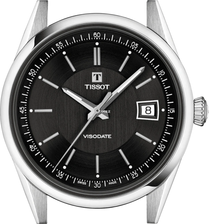 Tissot,Visodate 39mm,39mm,Stainless Steel,Black,Automatic,Day,In-house Caliber,T157,T157.407.11.051.00