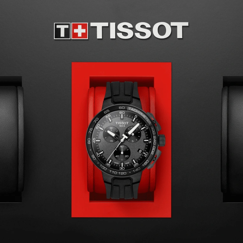 Tissot,T-Race 44.50mm,44.50mm,Carbon,Stainless Steel,Bronze,Quartz,Chronograph,Date,Rattrapante,T111,T111.417.37.441.03