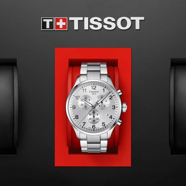 Tissot,XL 45mm,45mm,Stainless Steel,Silver,Quartz,Chronograph,Day,T116,T116.617.11.037.00