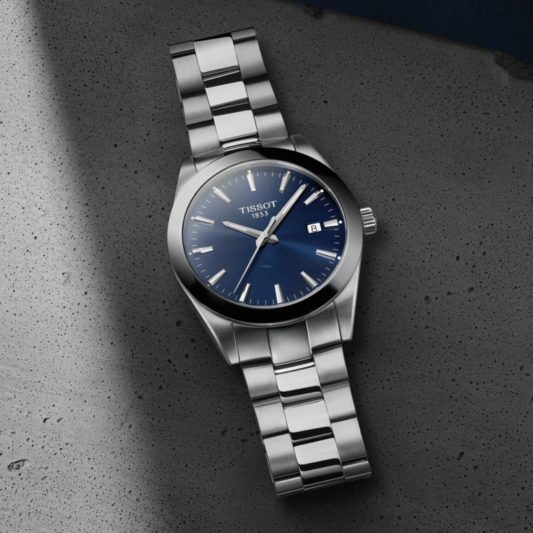 Tissot,Gentleman 40mm,40mm,Stainless Steel,Blue,Quartz,Day,Sapphire,Crystal Glass,T127,T127.410.11.041.00