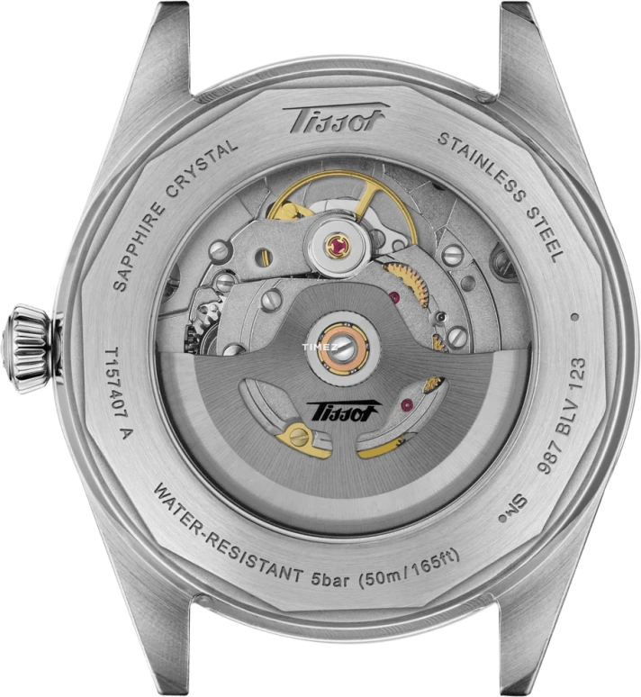 Tissot,Visodate 39mm,39mm,Stainless Steel,Blue,Automatic,Day,In-house Caliber,T157,T157.407.11.041.00