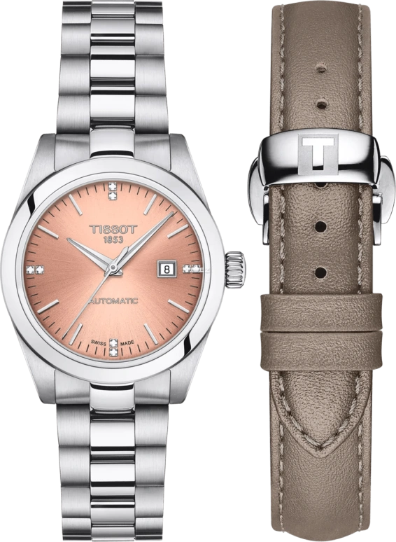 Tissot,T-My Lady 29.30mm,29.30mm,Stainless Steel,Pink Red,Automatic,Day,Sapphire,Crystal Glass,T132,T132.007.11.336.00