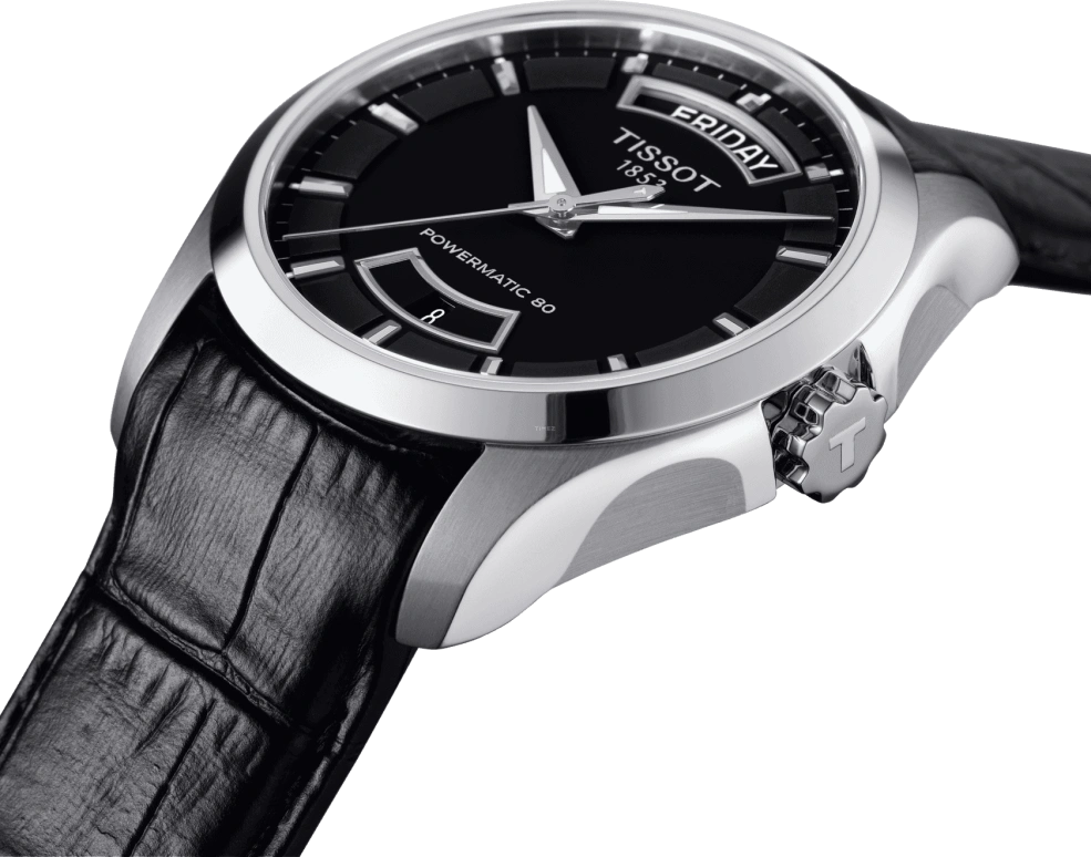 Tissot,Couturier 39mm,39mm,Stainless Steel,Black,Automatic,Date,Day,T035,T035.407.16.051.02