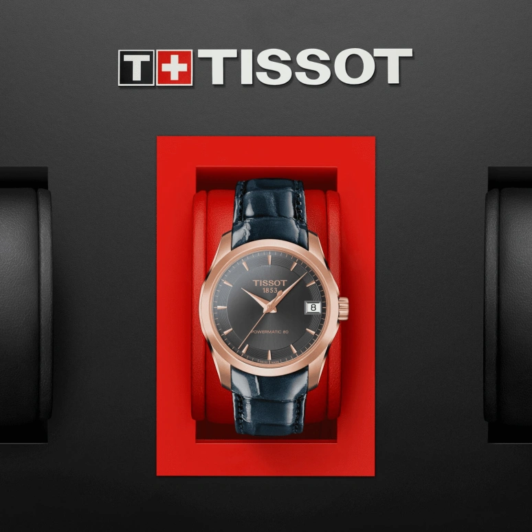 Tissot,Couturier 32mm,32mm,Stainless Steel,Smoky Gray,Automatic,Day,80hours,T035,T035.207.36.061.00