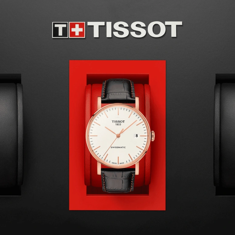 Tissot,Everytime 40mm,40mm,Rose Gold,Stainless Steel,Silver,Automatic,Date,72hours,T109,T109.407.36.031.00