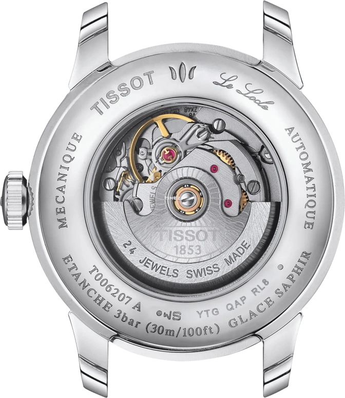 天梭,力洛克 29毫米,29毫米,精钢,蓝色,自动上弦,日历,蓝宝石,水晶玻璃,T006,T006.207.16.046.00