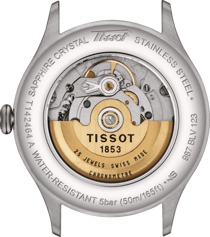 Tissot,T-Classic 39mm,39mm,Stainless Steel,Smoky Coal,Smoky Gray,Automatic,In-house Caliber,Sapphire,Crystal Glass,T142,T142.464.16.062.00