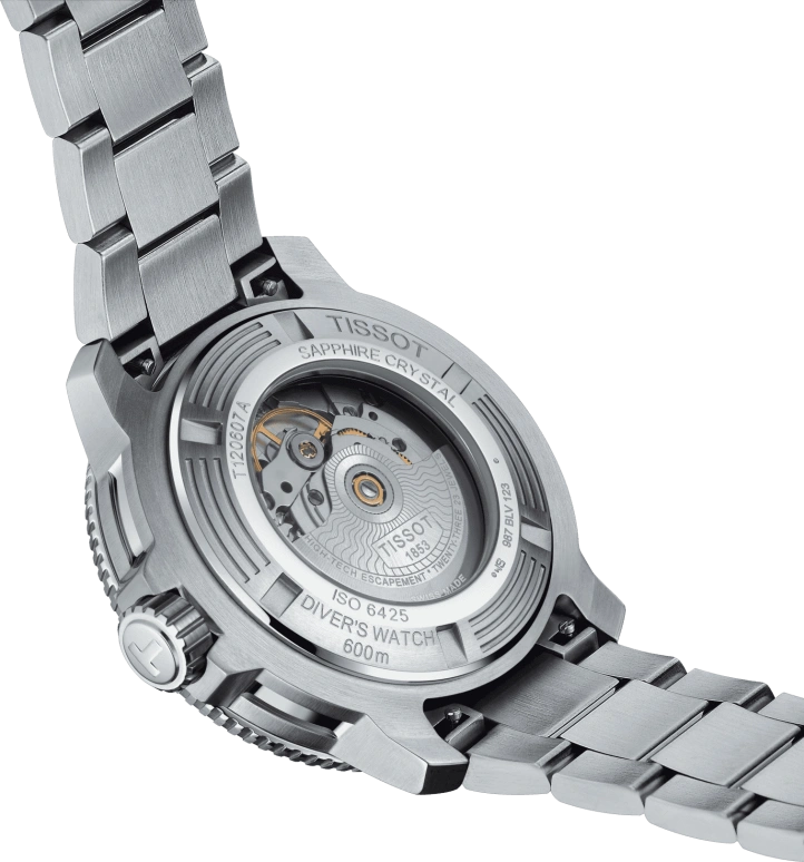 Tissot,Seastar 46mm,46mm,Ceramic,Stainless Steel,Blue,Gradient,Automatic,Day,80hours,T120,T120.607.11.041.00