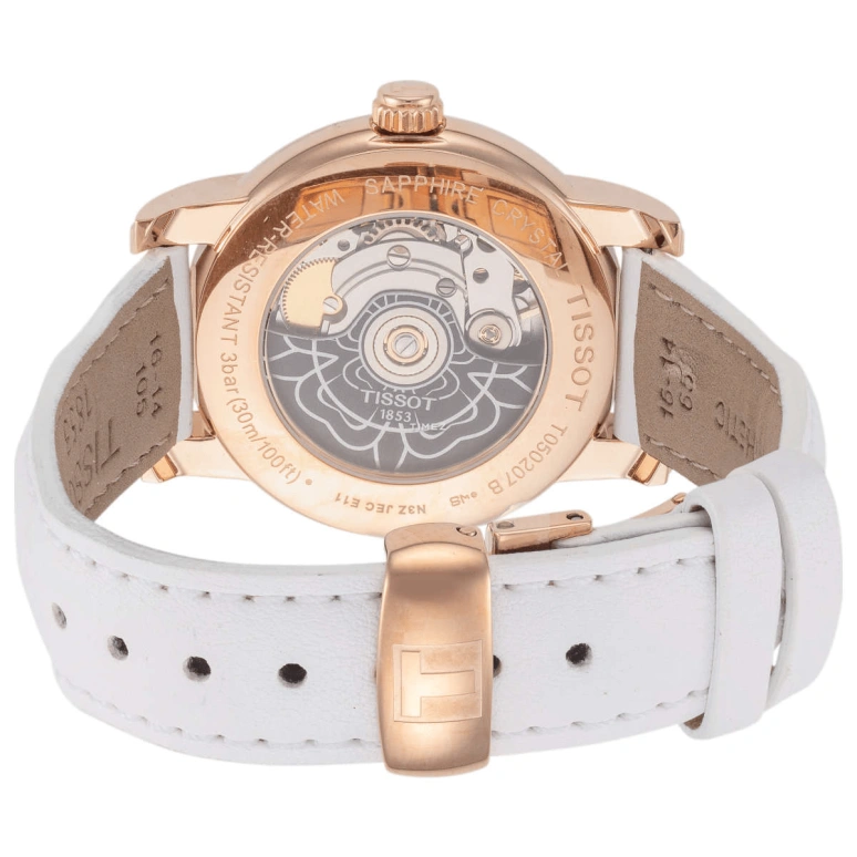 Tissot,T-Lady 35mm,35mm,Stainless Steel,White,Automatic,80hours,Sapphire,T0502073701705