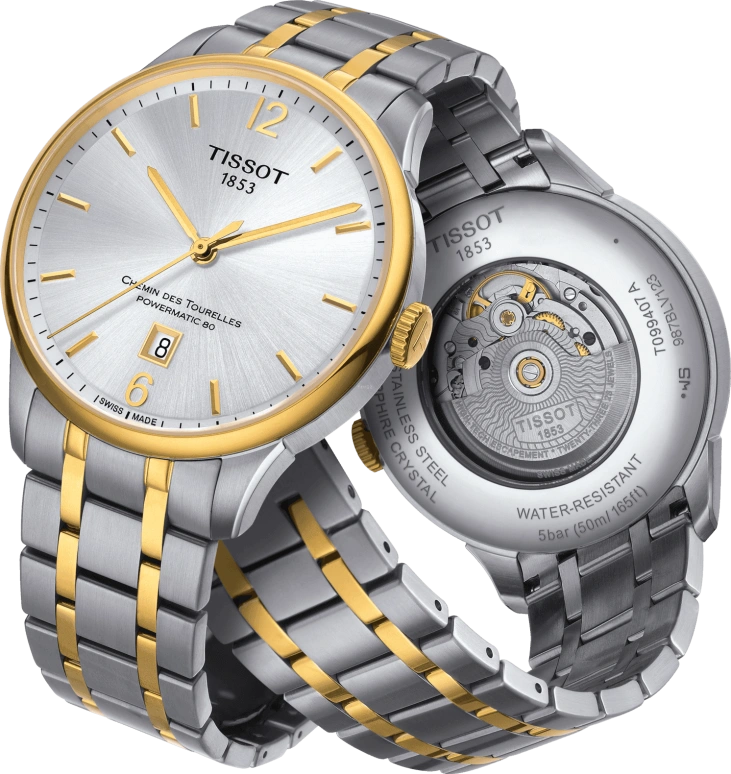 Tissot,Chemin Des Tourelles 42mm,42mm,Stainless Steel,Silver,Automatic,Day,80hours,T099,T099.407.22.037.00