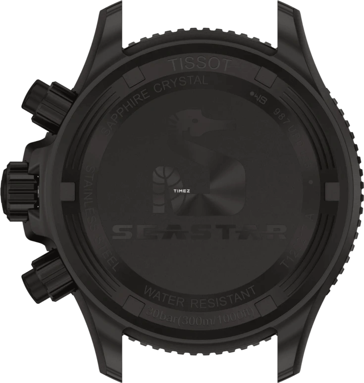 Tissot,Seastar 38mm,38mm,Stainless Steel,Black,Quartz,Chronograph,Day,T120,T120.217.33.061.00
