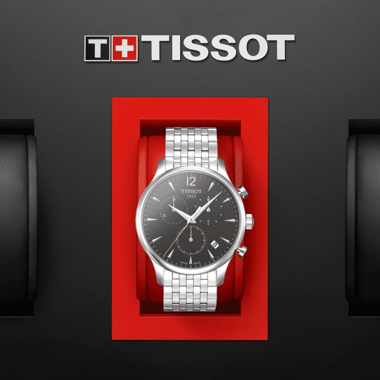 Tissot,Tradition 42mm,42mm,Stainless Steel,Grey,Quartz,Chronograph,Date,Rattrapante,T063,T063.617.11.067.00