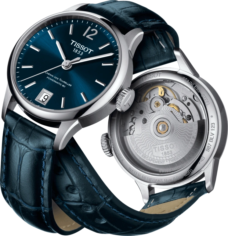 Tissot,Chemin Des Tourelles 32mm,32mm,Stainless Steel,Blue,Automatic,Day,80hours,T099,T099.207.16.047.00