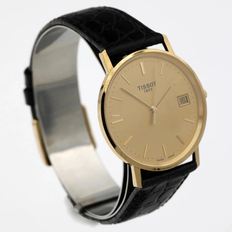 Tissot,T-Gold 33.50mm,33.50mm,Yellow Gold,Champagne,Quartz,Day,Hardlex,T71,T71.3.411.21