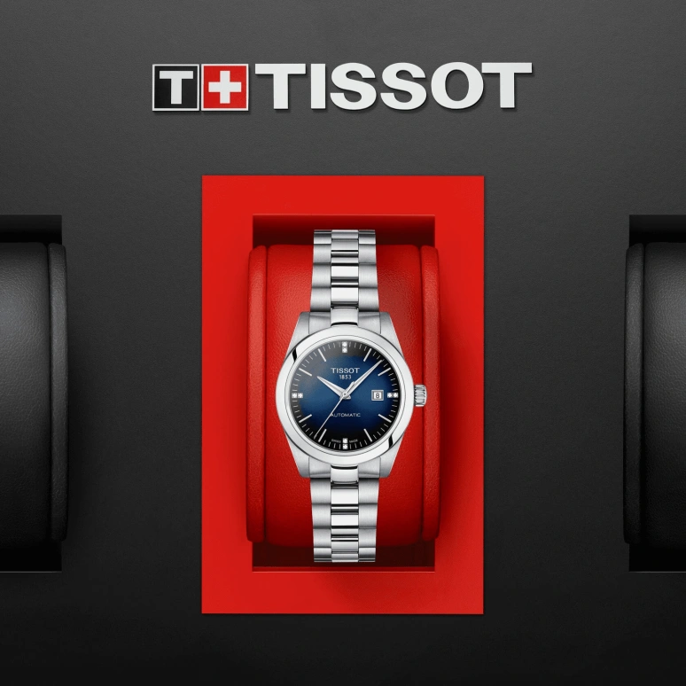Tissot,T-Lady 29.30mm,29.30mm,Stainless Steel,Blue,Automatic,Date,48hours,T132,T132.007.11.046.00